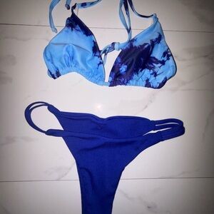 Blue Tie-Dye Bikini Set used worn ;)
